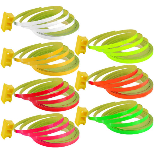 Banda autocolanta pentru jante galben fluorescent, 0,64 cm x 9,6 m cu unealta