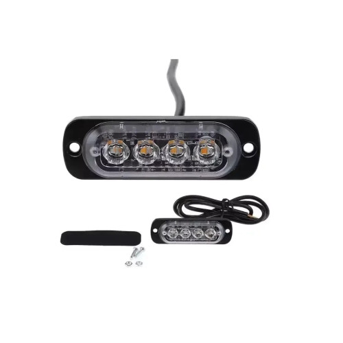 Lampă LED stroboscopică profesională 12–24V, 4 LED-uri, culori diverse (ART04T)