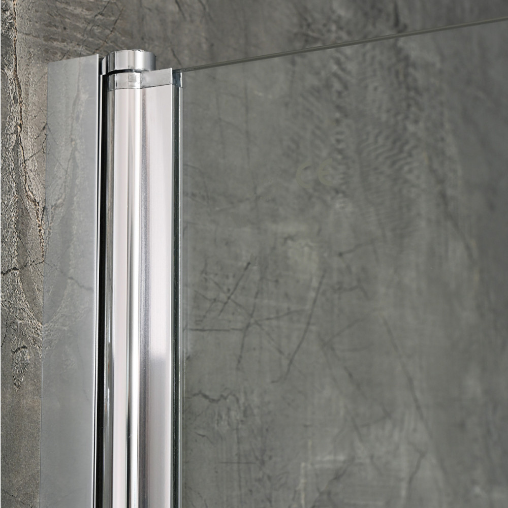 Paravan de cadă Leziter Alor 122x140 cm, sticlă securizată 6 mm, transparent