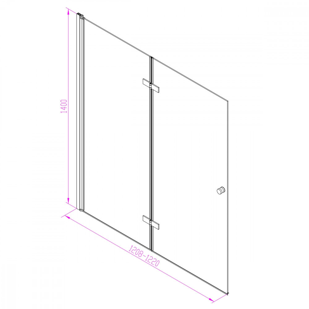 Paravan de cadă Leziter Alor 122x140 cm, sticlă securizată 6 mm, transparent