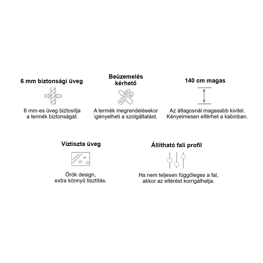 Paravan de cadă Leziter Alor 122x140 cm, sticlă securizată 6 mm, transparent