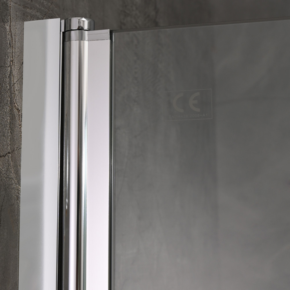 Paravan cadă Leziter Eva 78x140 cm, sticlă securizată 6 mm, profil zinc