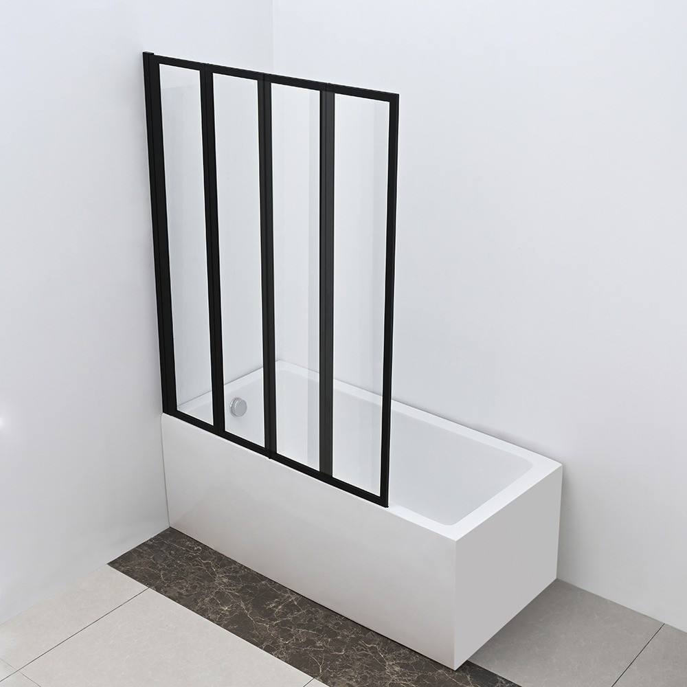 Paravan cadă Leziter Tribeca 110x140 cm, sticlă securizată, profil negru mat