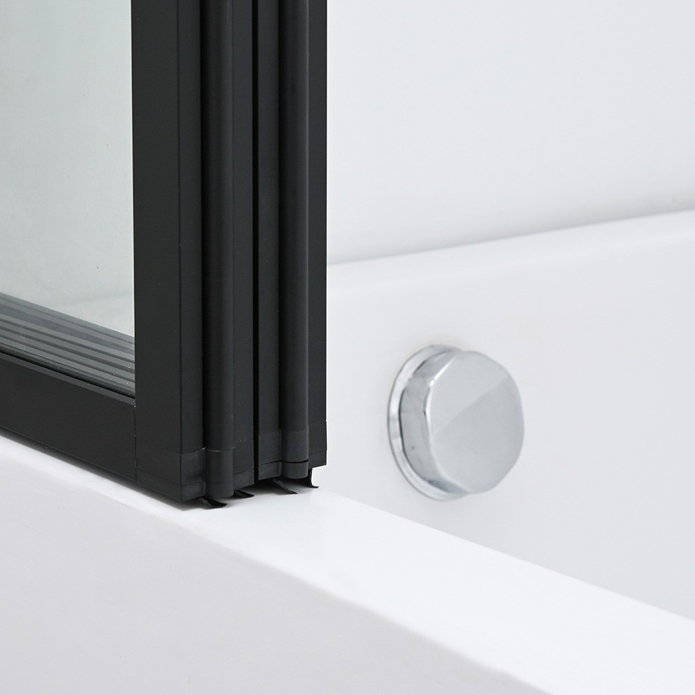 Paravan cadă Leziter Tribeca 110x140 cm, sticlă securizată, profil negru mat