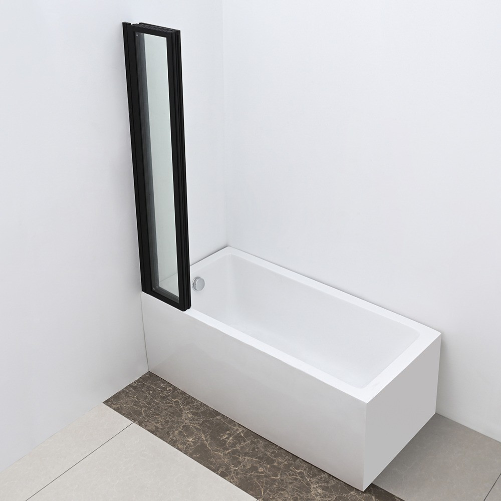 Paravan cadă Leziter Tribeca 110x140 cm, sticlă securizată, profil negru mat