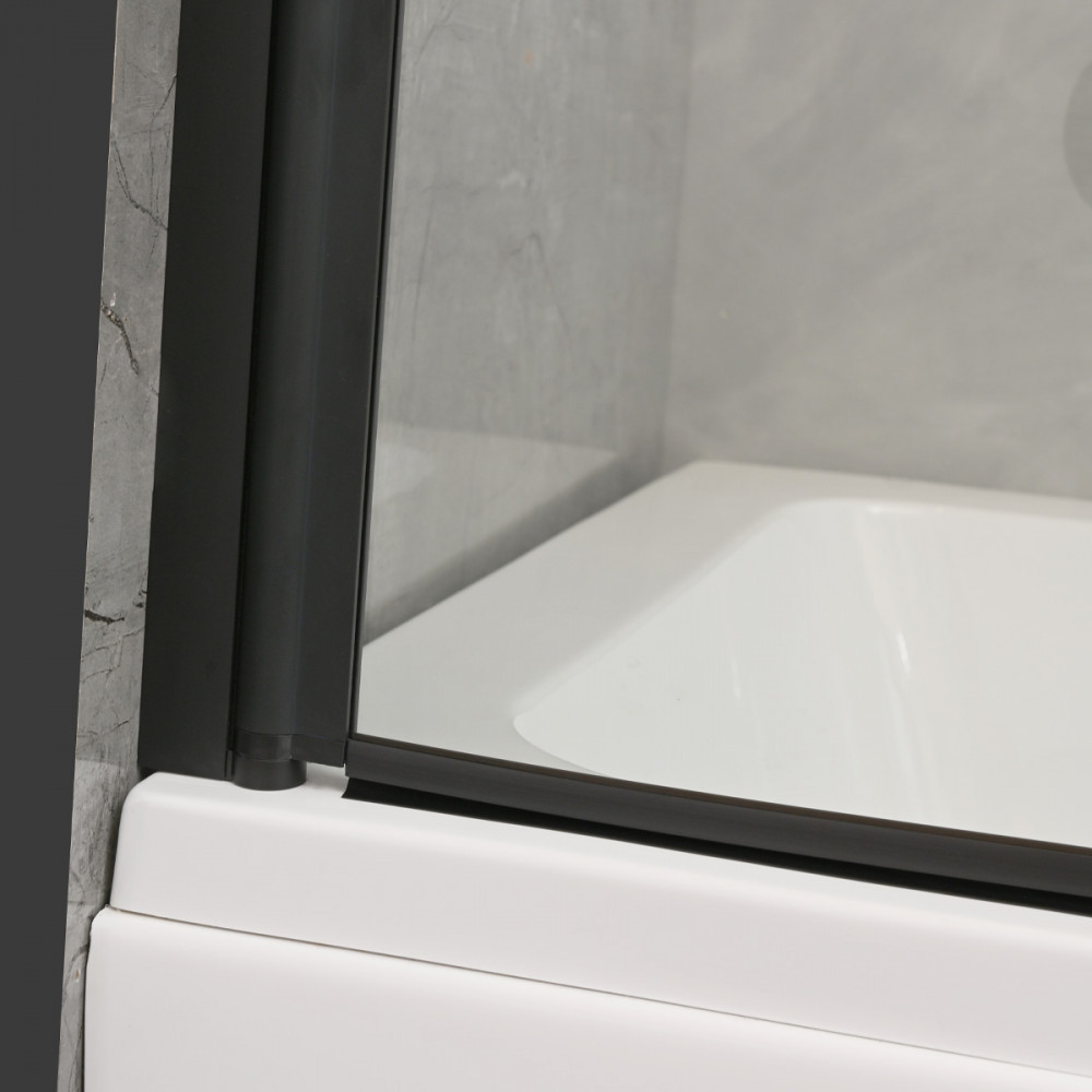 Paravan de cadă Leziter Alor 120x140 cm, sticlă securizată 6 mm, profil negru