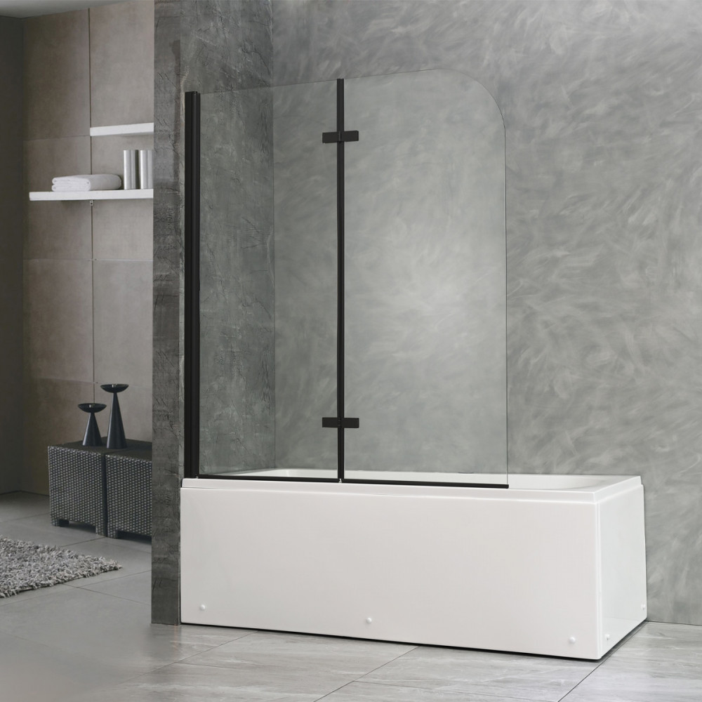 Paravan de cadă Leziter Alor 120x140 cm, sticlă securizată 6 mm, profil negru