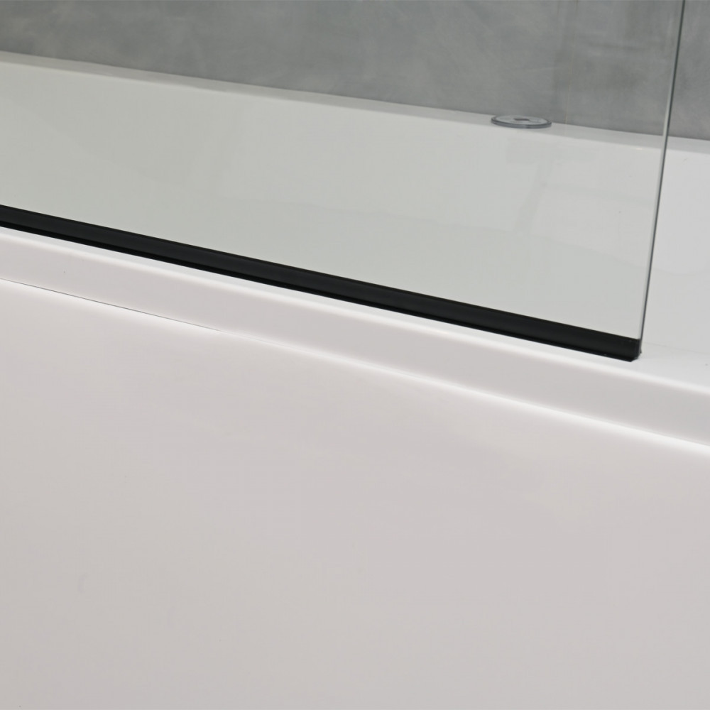 Paravan de cadă Leziter Alor 120x140 cm, sticlă securizată 6 mm, profil negru