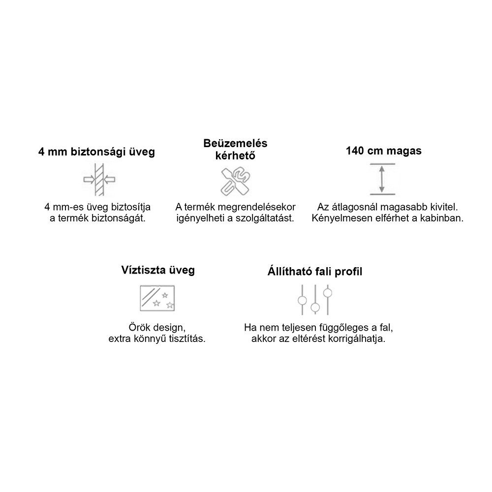 Paravan cadă Leziter Tribeca 110x140 cm, sticlă securizată 4 mm, crom