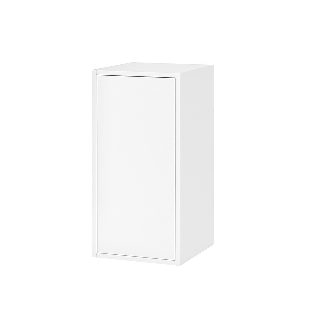 Set mobilier dormitor Leziter Boxie modular, alb/verde/galben, cu dulapuri și sertare