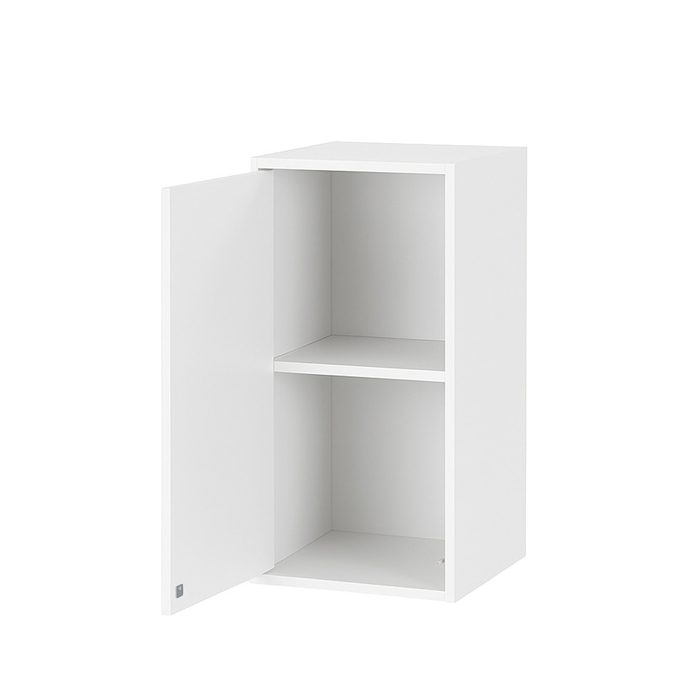 Set mobilier dormitor Leziter Boxie modular, alb/verde/galben, cu dulapuri și sertare