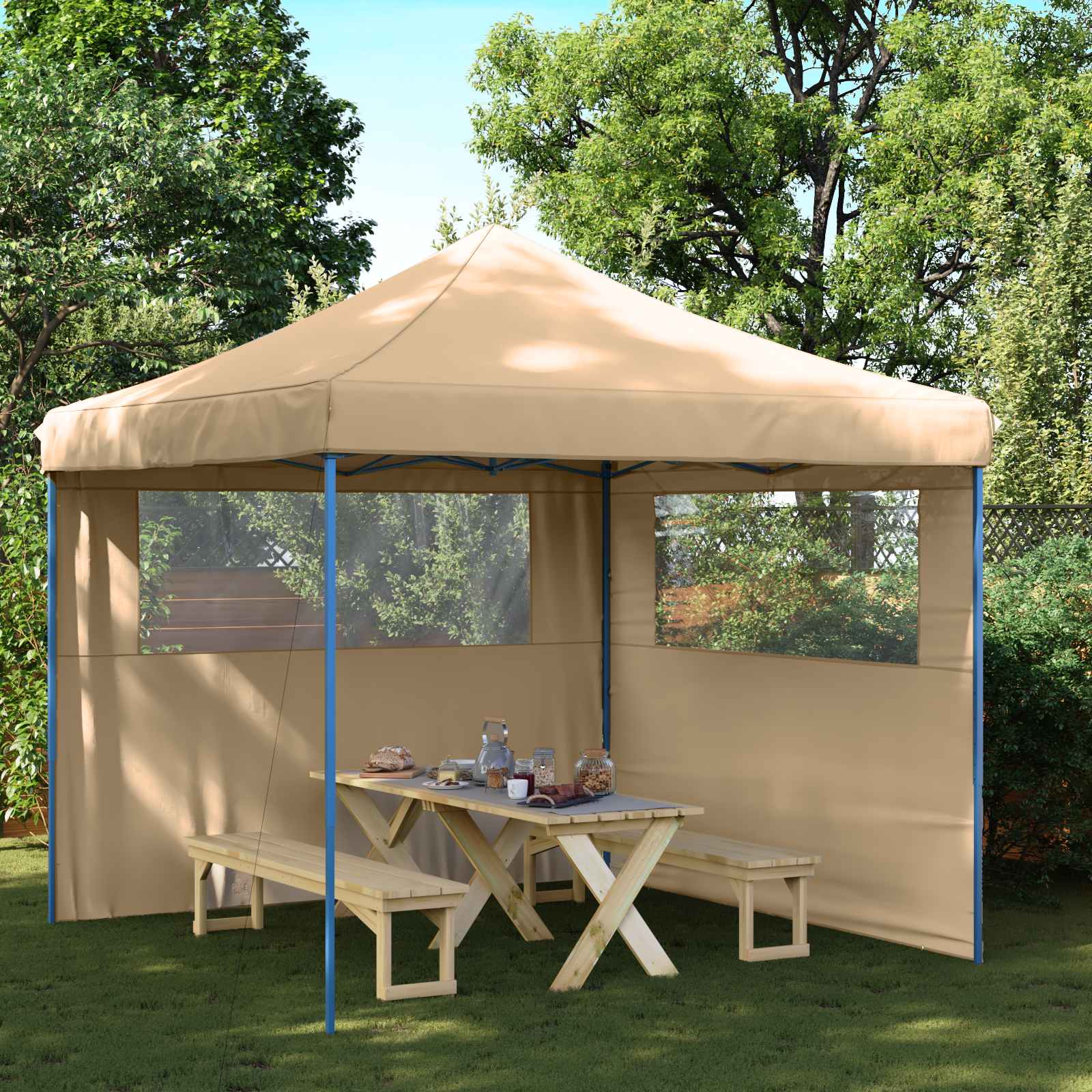 Cort pentru Petreceri Bej 292 x 292 x 315 cm Material Oxford GartenMobel Dekor