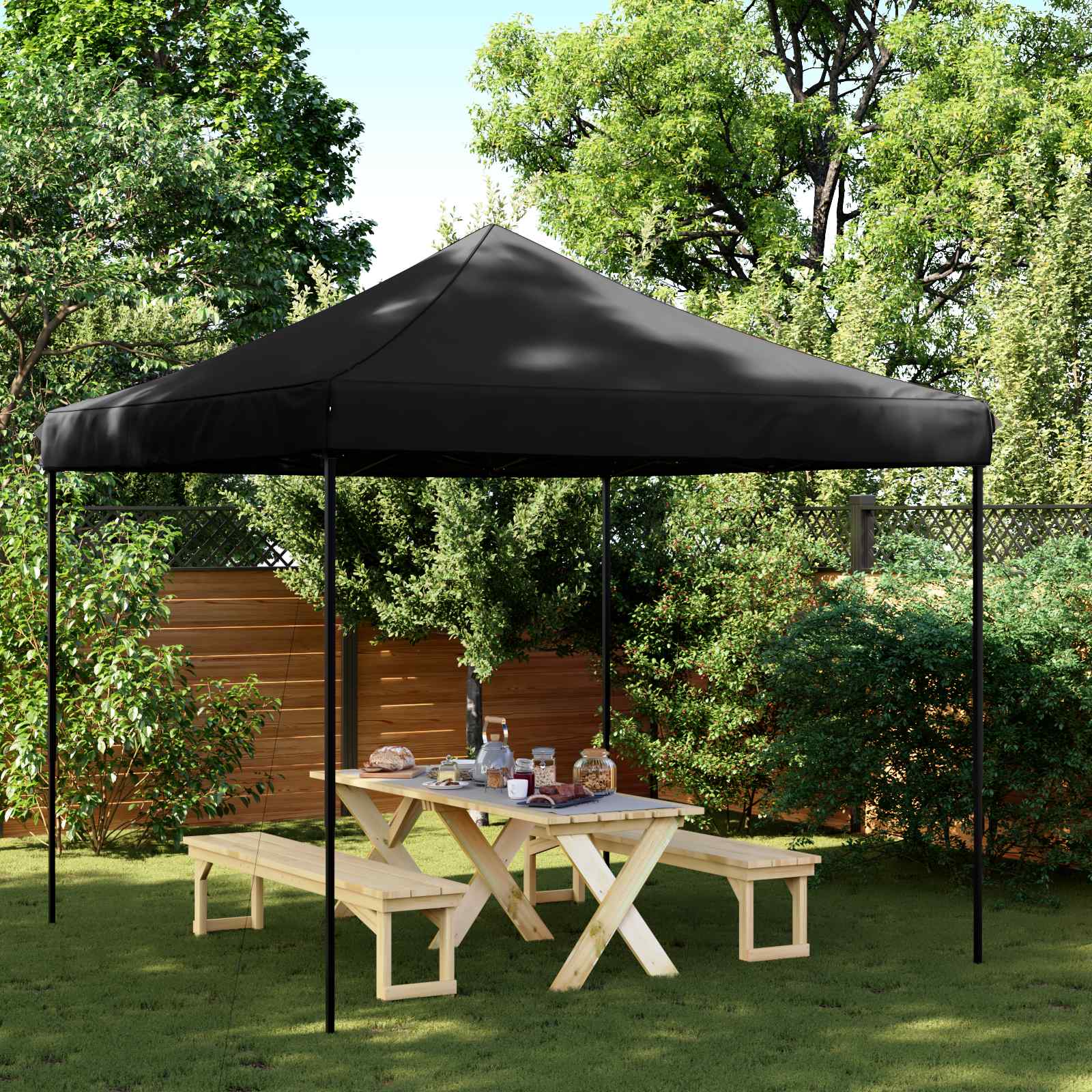 Cort pentru Petreceri Negru 292 x 292 x 315 cm Material Oxford GartenMobel Dekor