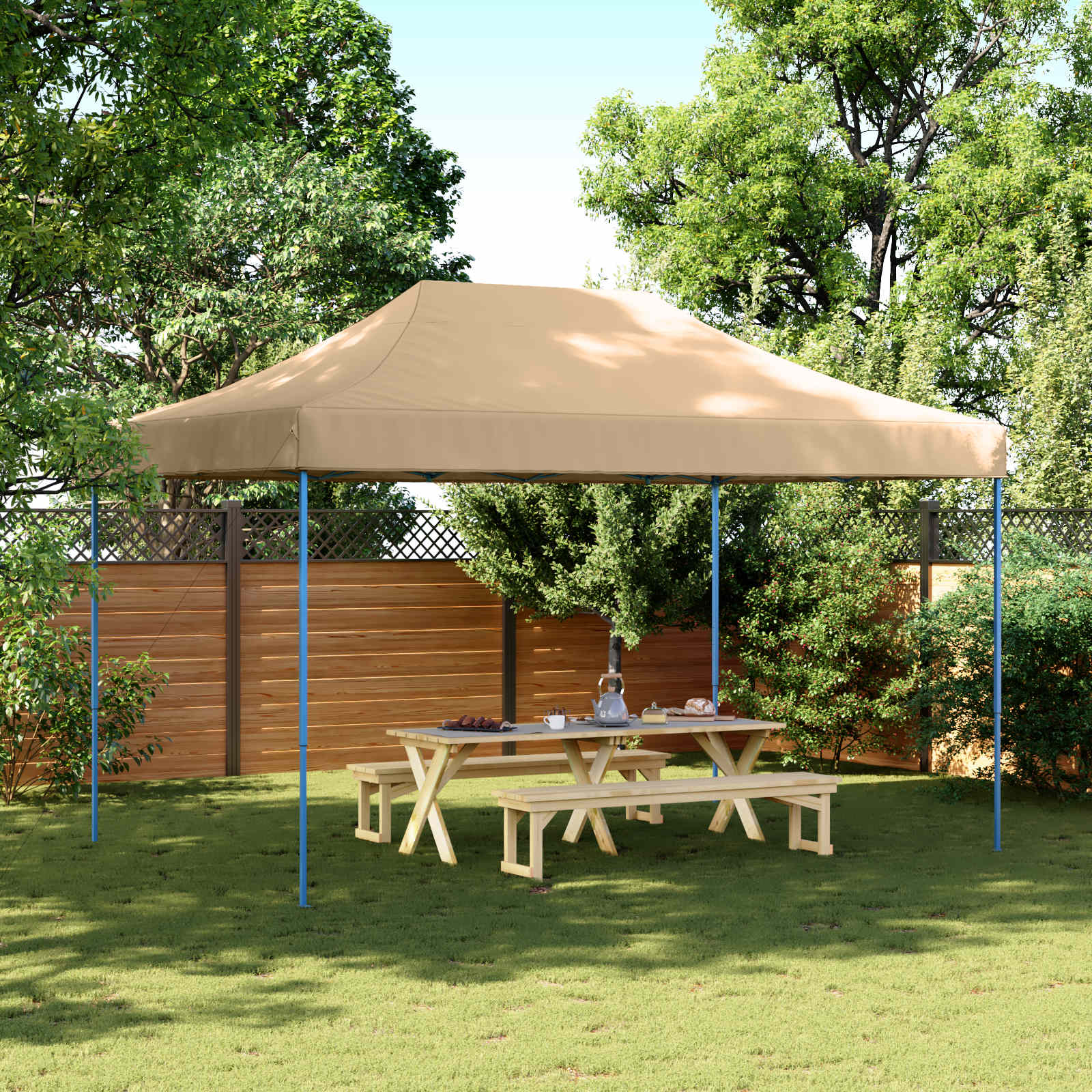Cort pentru Petreceri Bej 292 x 440 x 315 cm Material Oxford GartenMobel Dekor