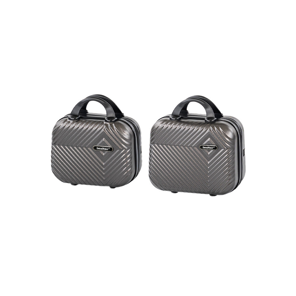 Set valize Leziter TraveLux Pro II gri, ABS rezistent, bagaj de mana si geanta