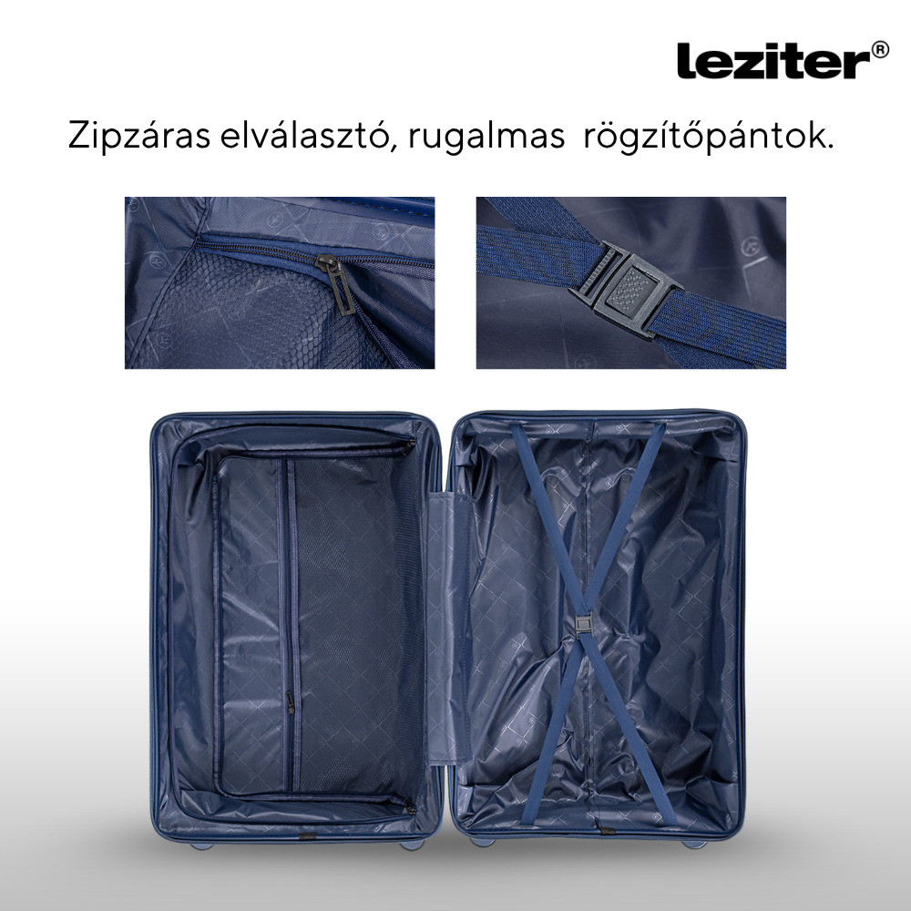 Set valize Leziter TraveLux Endure IV, ABS, 2 piese (medie+marea), albastru marin