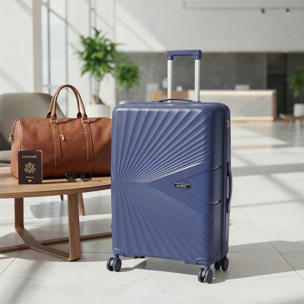 Set valize Leziter TraveLux Endure IV, ABS, 2 piese (medie+marea), albastru marin