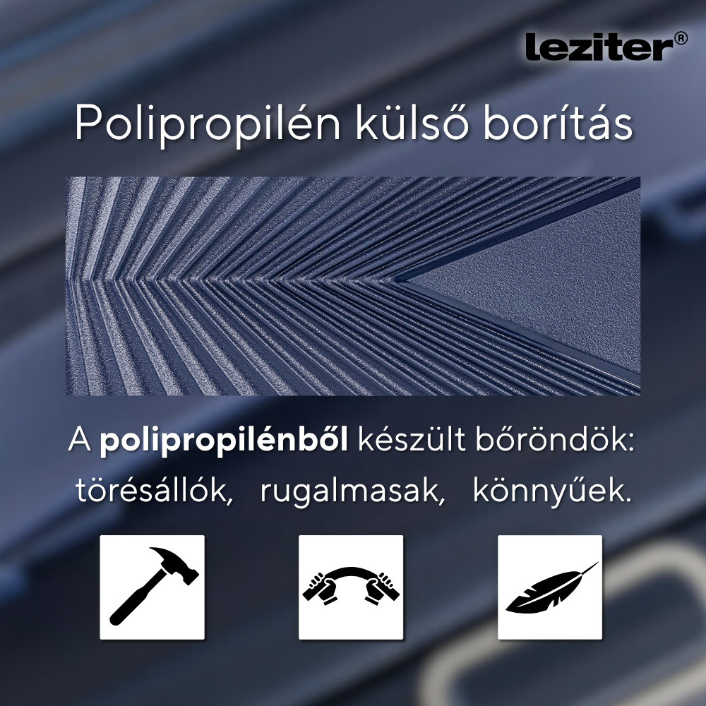 Set valize Leziter TraveLux Endure IV, ABS, 2 piese (medie+marea), albastru marin