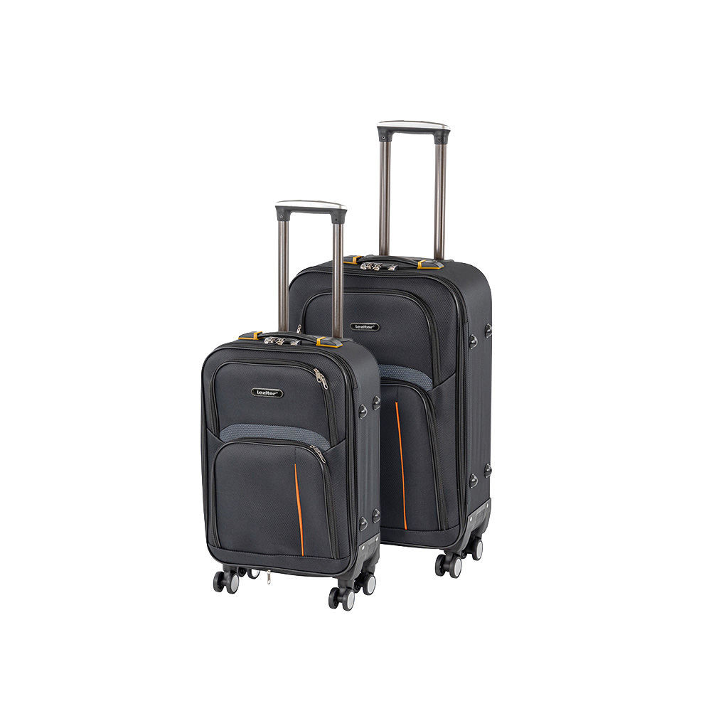 Set valize Leziter TraveLux Light II negru, cabină + medie, roți 360°