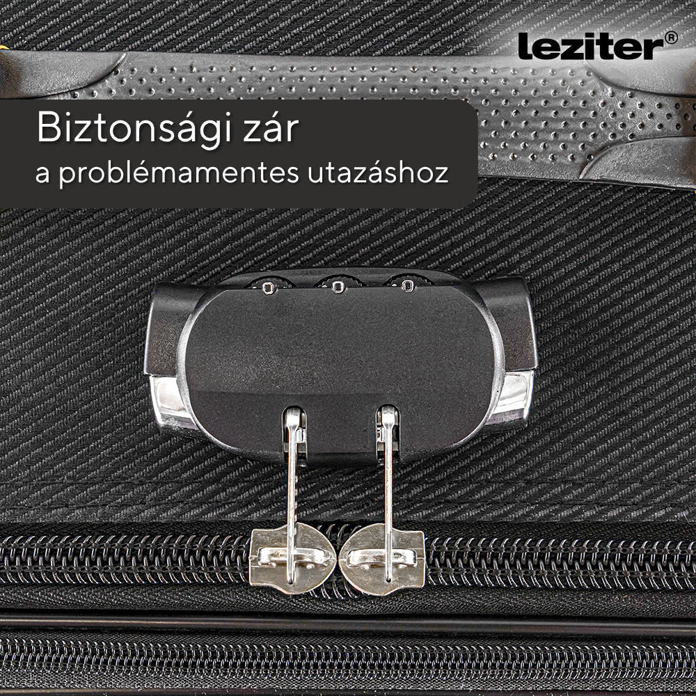 Set valize Leziter TraveLux Light II negru, cabină + medie, roți 360°