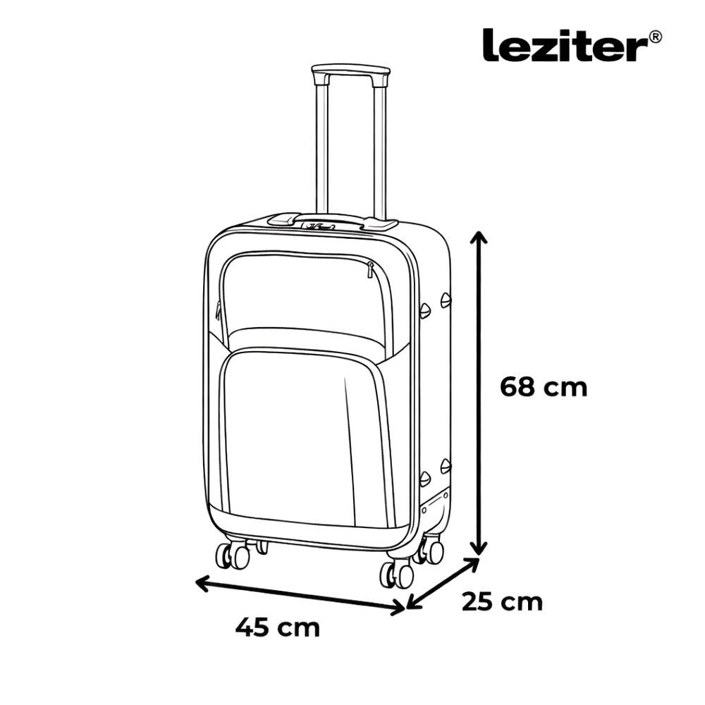 Set valize Leziter TraveLux Light II negru, cabină + medie, roți 360°