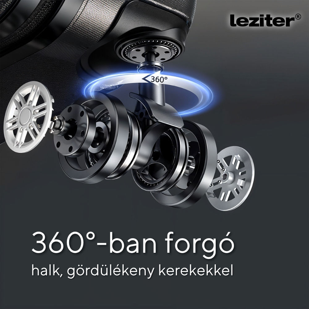 Set valize cu roți Leziter TraveLux Light IV, 2 piese, negru modern