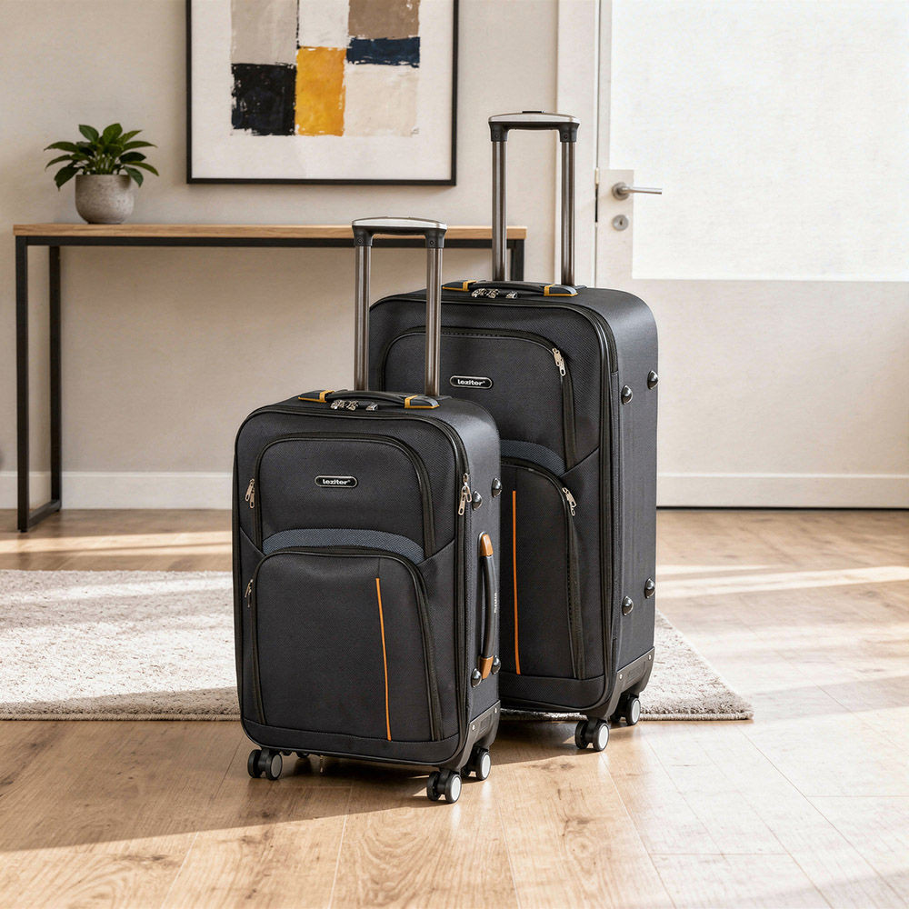 Set valize cu roți Leziter TraveLux Light IV, 2 piese, negru modern