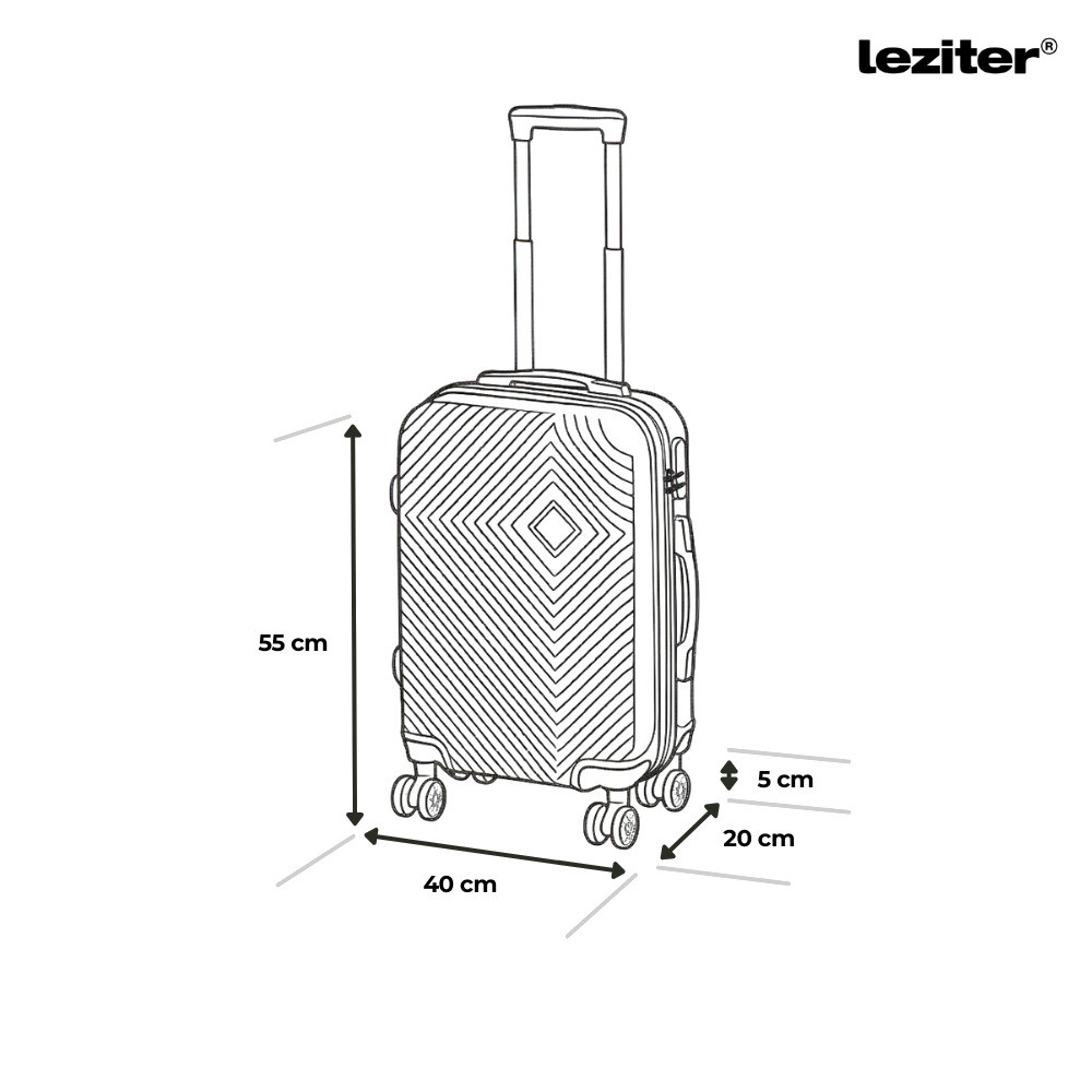 Set valiză cabină 55x40x20 și geantă de mână Leziter TraveLux Pro III, gri