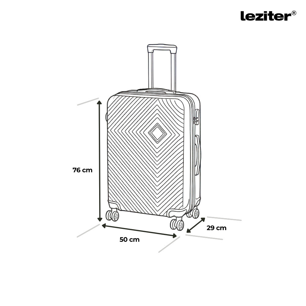 Set valize Leziter TraveLux Pro VIII, ABS, aur roz (valiza mare + bagaj mana)