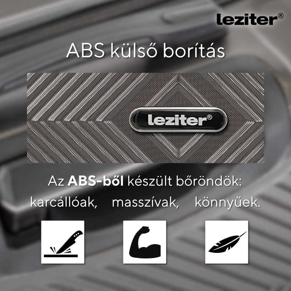 Set valize Leziter TraveLux Pro VIII, ABS, aur roz (valiza mare + bagaj mana)