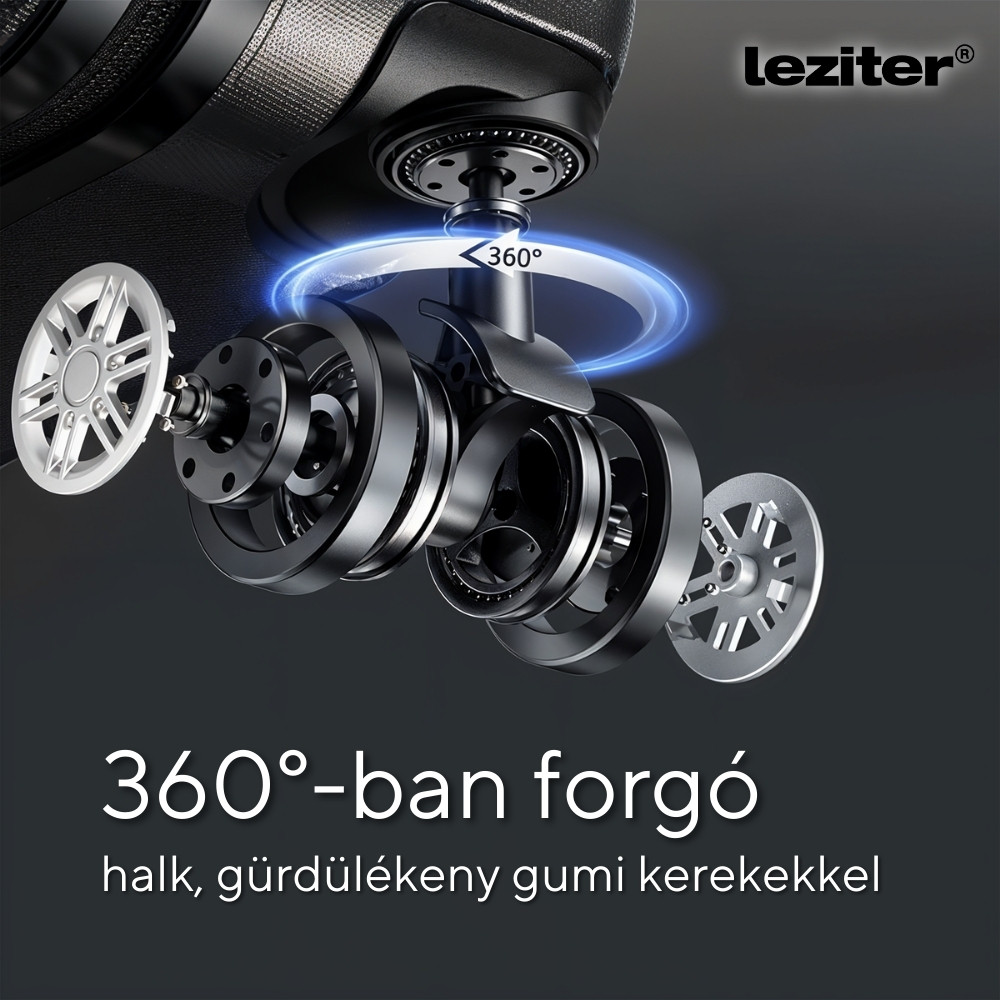 Set valize Leziter TraveLux Pro VIII, ABS, aur roz (valiza mare + bagaj mana)