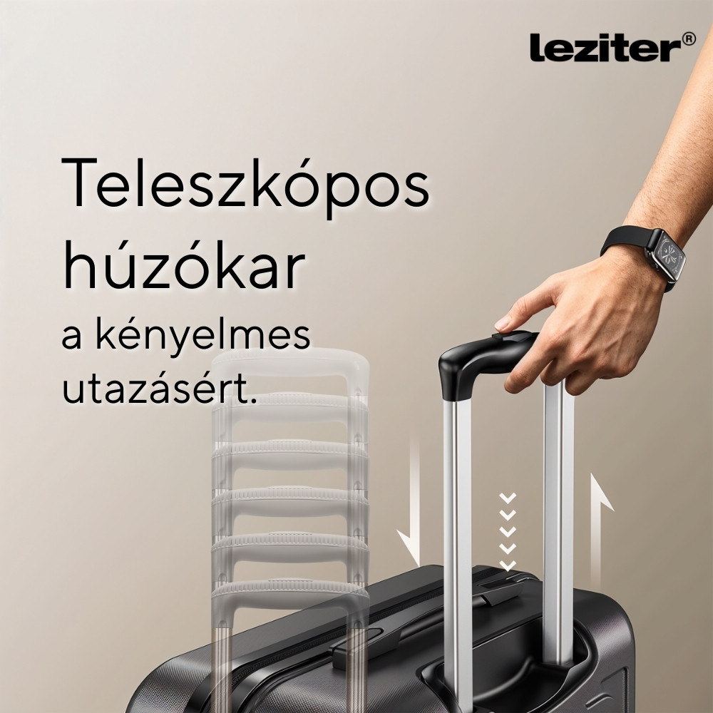 Set valize rulante Leziter TraveLux Pro VIII, ABS, 2 piese, gri modern
