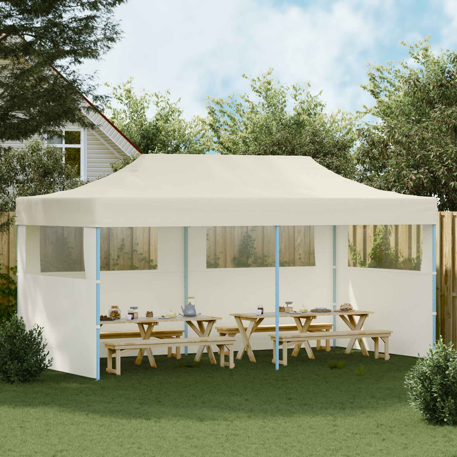 Cort pentru Petreceri Crem 291 x 580 x 315 cm Material Oxford GartenMobel Dekor