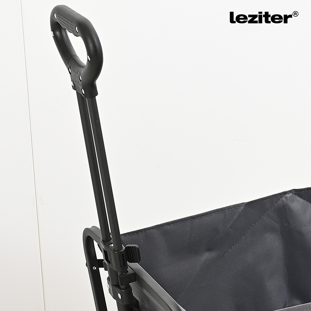 Cărucior de plajă pliabil Leziter, 80 kg, material Oxford 600D, gri