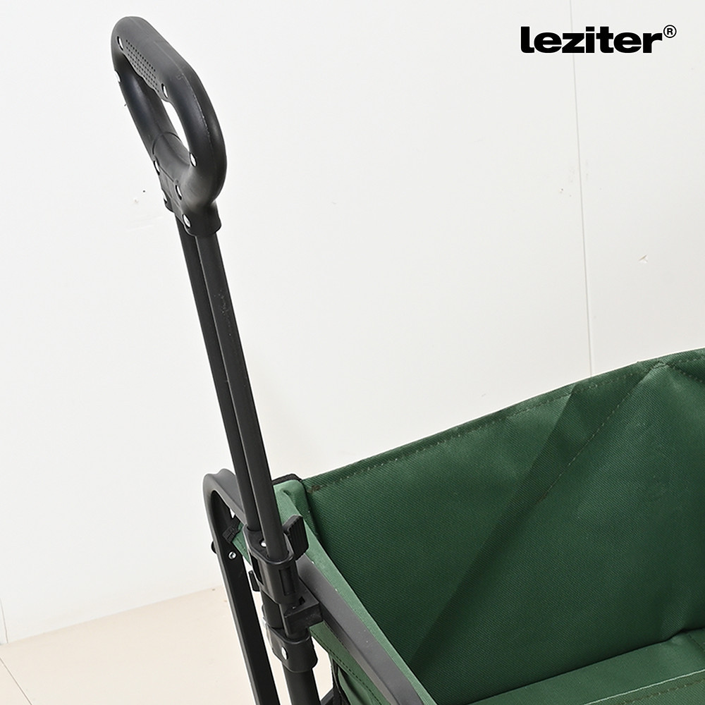 Cărucior de plajă pliabil Leziter, 80 kg, Oxford 600D, verde