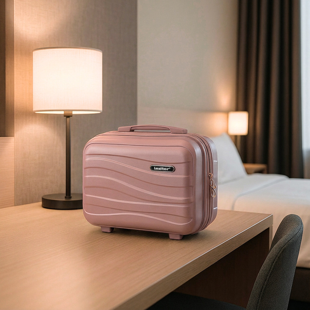 Set valize Leziter TraveLux Voyager IV, ABS cu TSA, 2 piese, aur roz