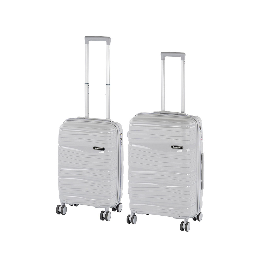 Set valize rulante Leziter TraveLux Voyager V, ABS, TSA, 2 piese, gri
