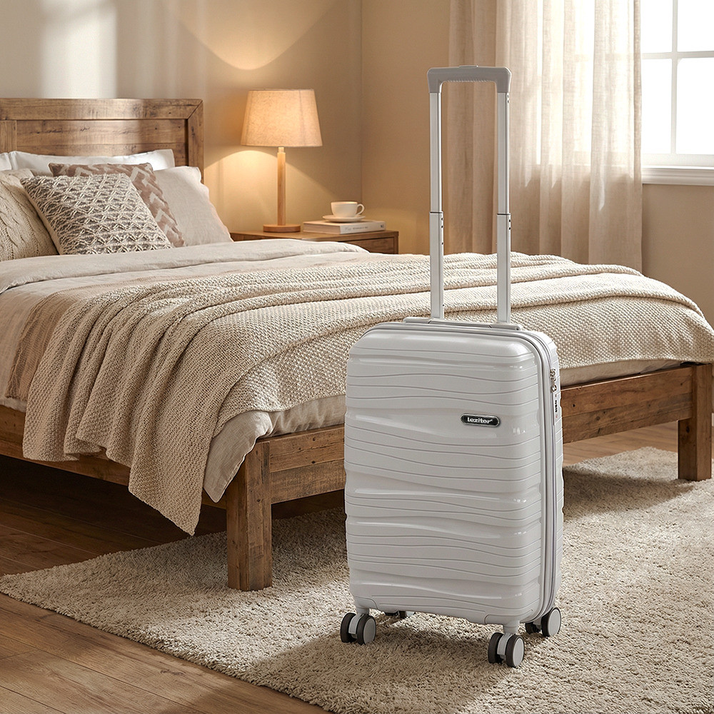 Set valize rulante Leziter TraveLux Voyager V, ABS, TSA, 2 piese, gri