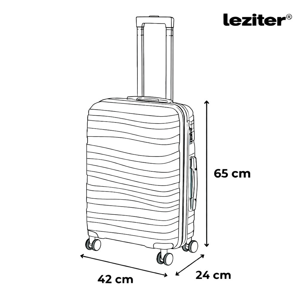 Set valize rulante Leziter TraveLux Voyager V, ABS, TSA, 2 piese, gri