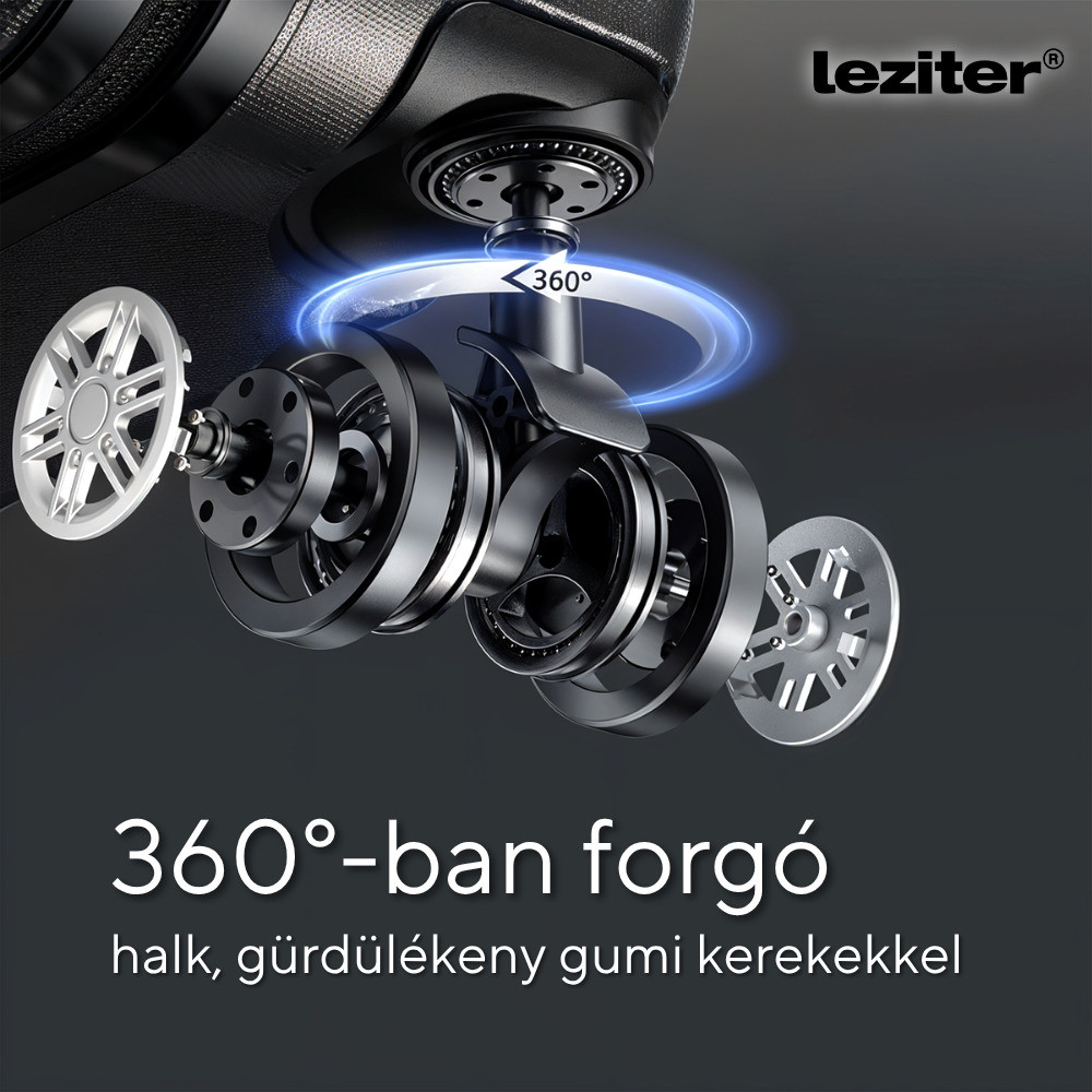 Set valize Leziter TraveLux Voyager VII, ABS cu TSA, 68/76 cm, aur roz