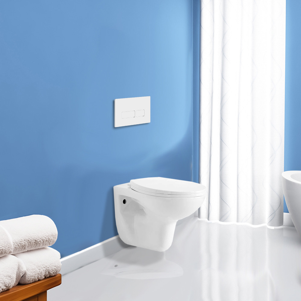 Set rezervor WC încastrat pentru perete Leziter Roya 21W, 6/9 L, placă albă