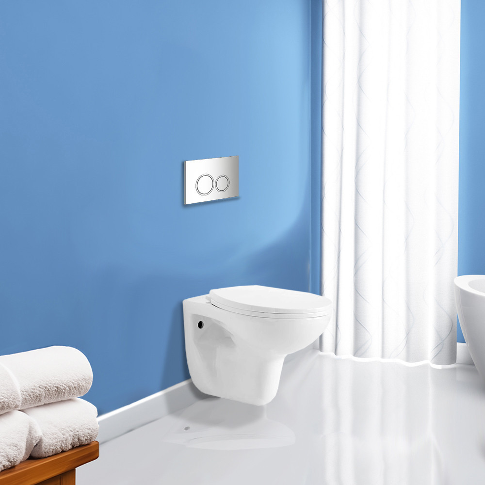 Set WC suspendat Leziter Roya 82CHR cu rezervor incastrat si clapeta crom