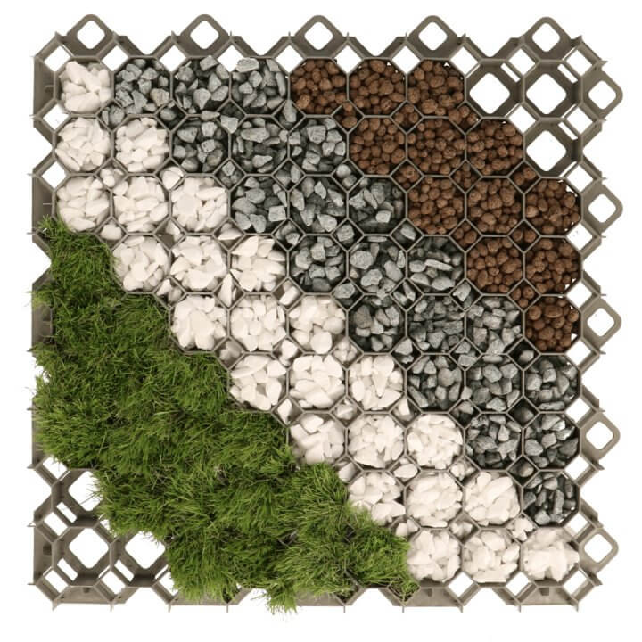 Grilă pentru gazon și parcare ecologică 160 t/mp, 60x60x4 cm, verde, PP/PE