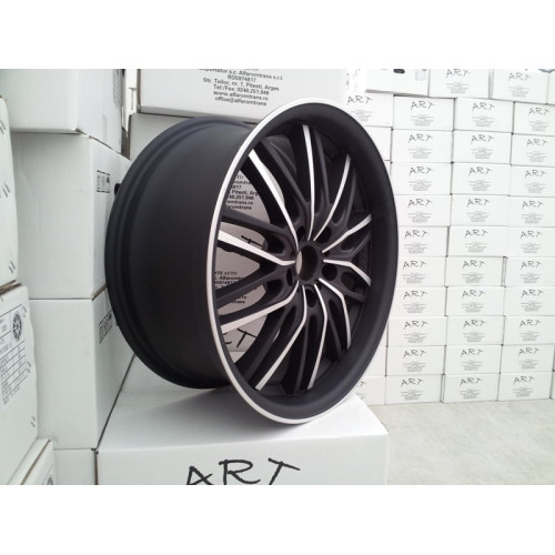 Set jante aliaj ART 3108 18 inch, design sport negru cu insertii argintii