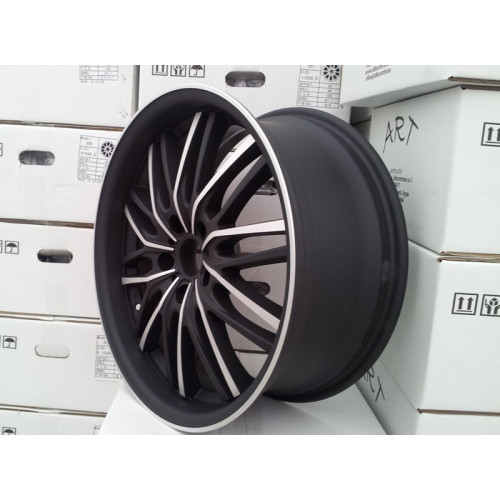 Set jante aliaj ART 3108 18 inch, design sport negru cu insertii argintii