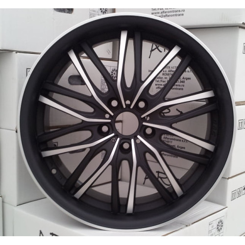 Set jante aliaj ART 3108 18 inch, design sport negru cu insertii argintii