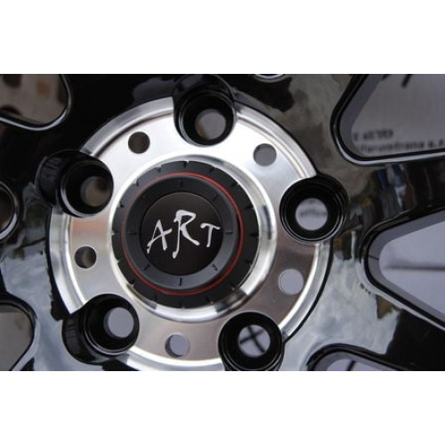 Set jante aliaj ART 355 L 17 inch, design sport negru cu insertii rosii