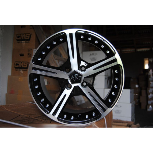 Jante aliaj ART 416BP 15 inch, negru cu față prelucrată, set cu kit