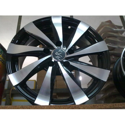 Set jante aliaj ART 465 16 inch, negru cu polish, cu kit de instalare inclus