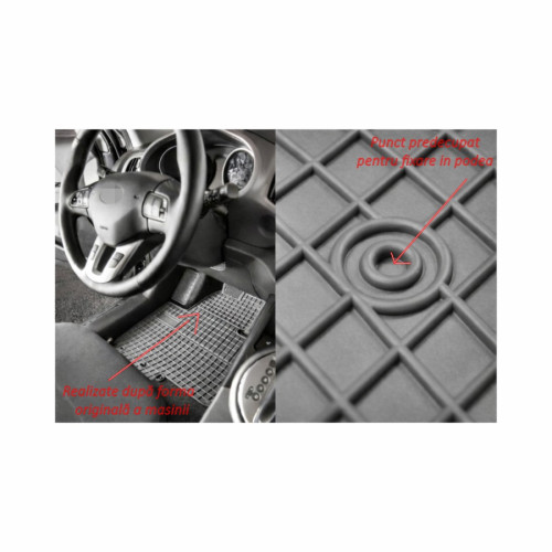 Set covoare auto din cauciuc El Toro pentru MAN TGE 2017+ (rândul 2), negru